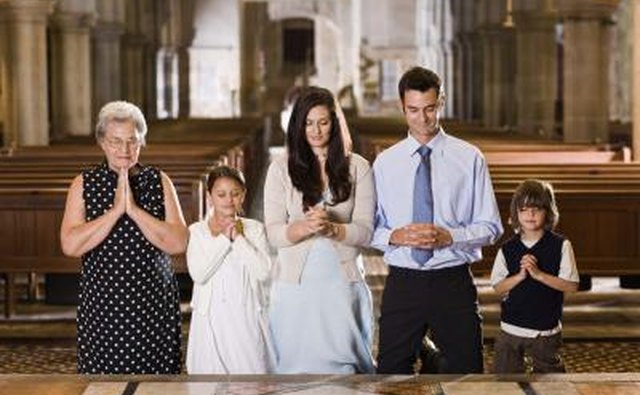 Family dressed appropriately for baptism.