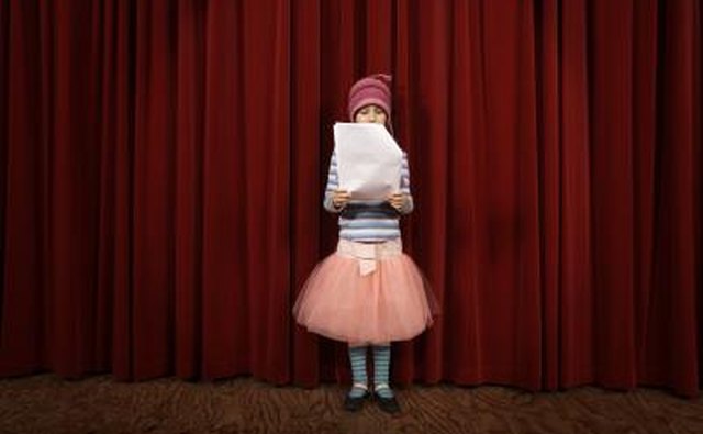Girl reading speech