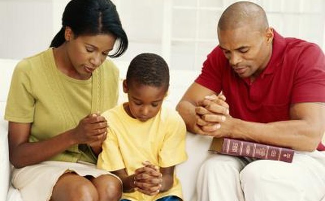Family praying