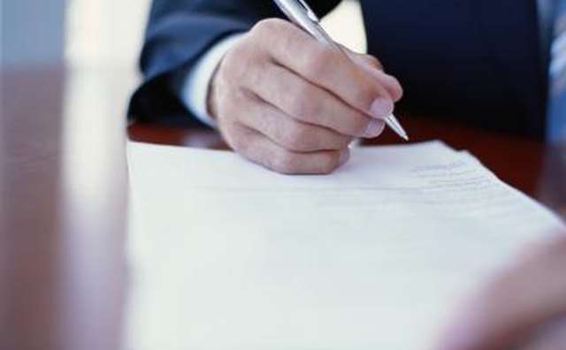 Man notarizing document