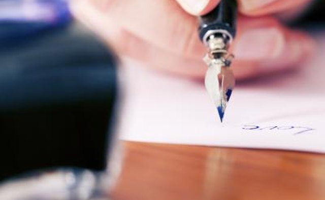 Man writing love letter