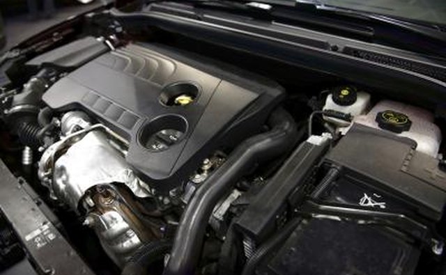 A close-up of a clean car engine