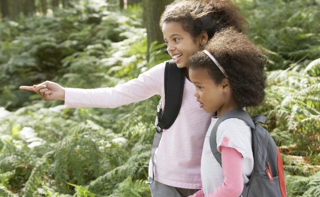 Girls on hike