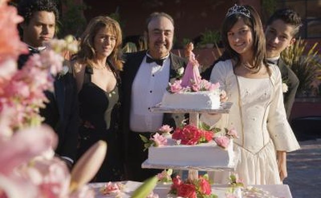 Quinceanera cake cutting ceremony