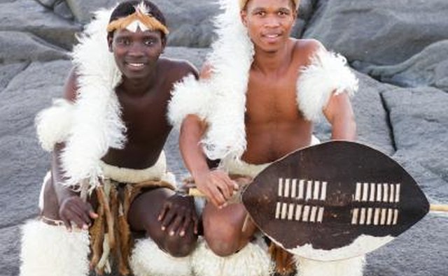 Zulu men posing.