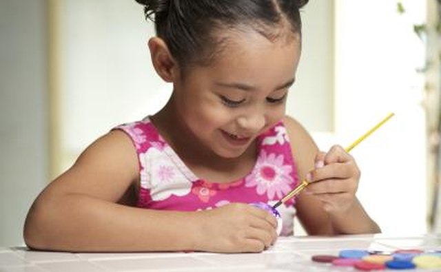 Girl painting craft