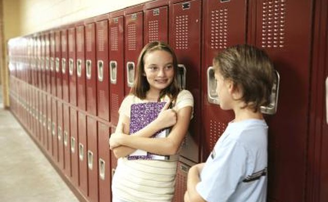 Teenage girl talking to crush