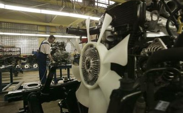 KIA engine at auto assembly plant