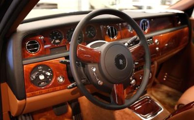 Interior of Rolls-Royce Phantom vehicle