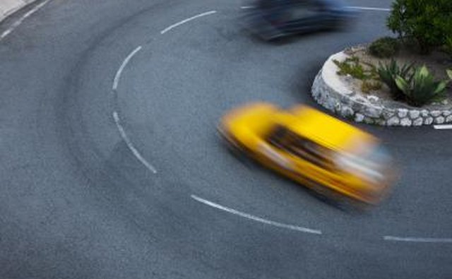 Car turning on road