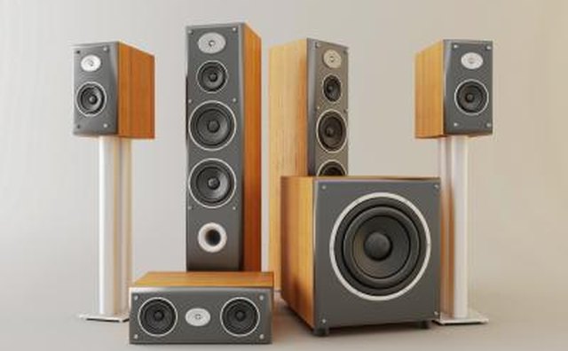 Speakers for a home cinema.