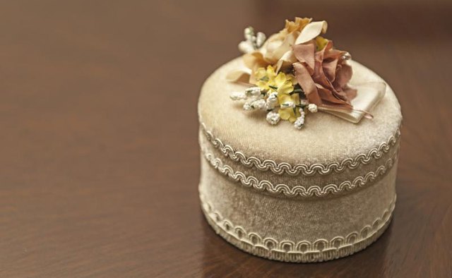 A vintage jewelry box.