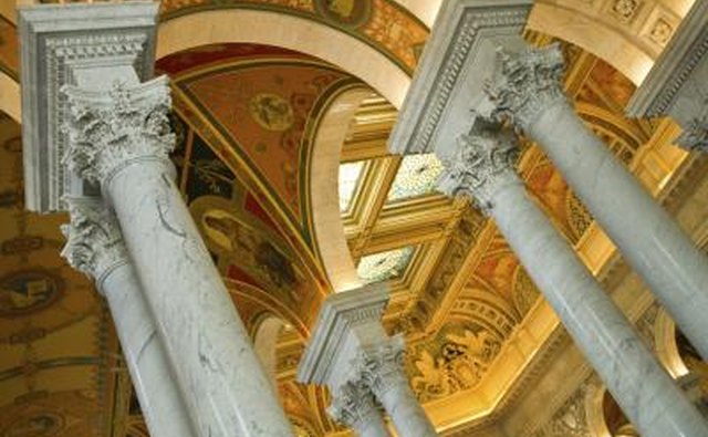 Pillars and arches in the U.S. Congressional library.