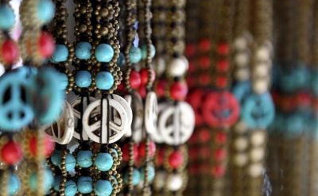 Necklaces with peace signs.
