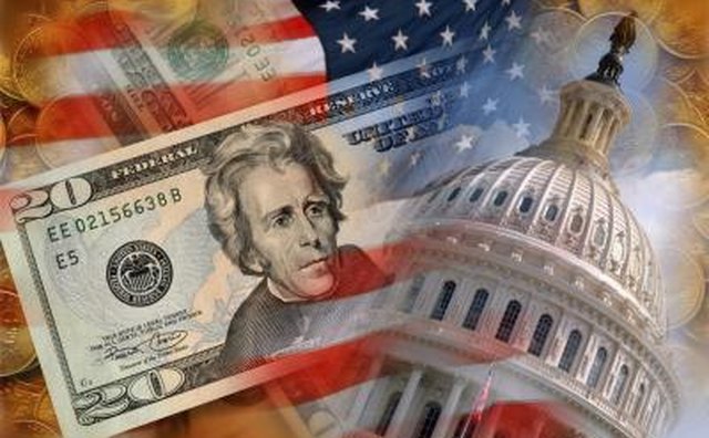 US Flag, the Capitol, and American money.