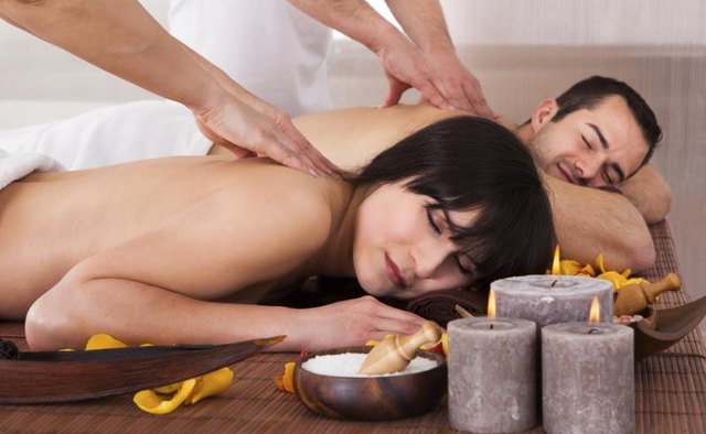Enjoying a massage together