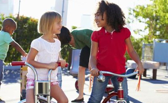 Girls riding bikes