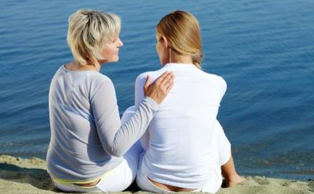 Mother and daughter talking