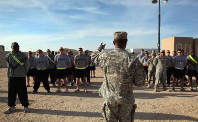An Army captain addresses his troups.