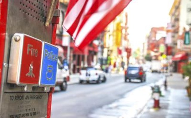 Emergency call box in New York City