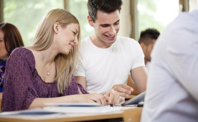Students talking in class