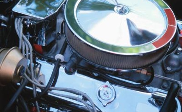 Close up of car engine.