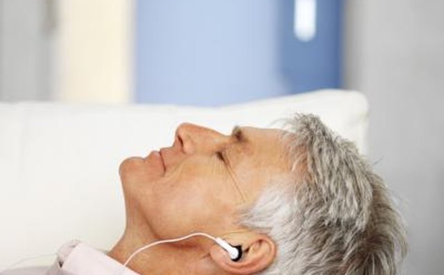 Mature man with headphones