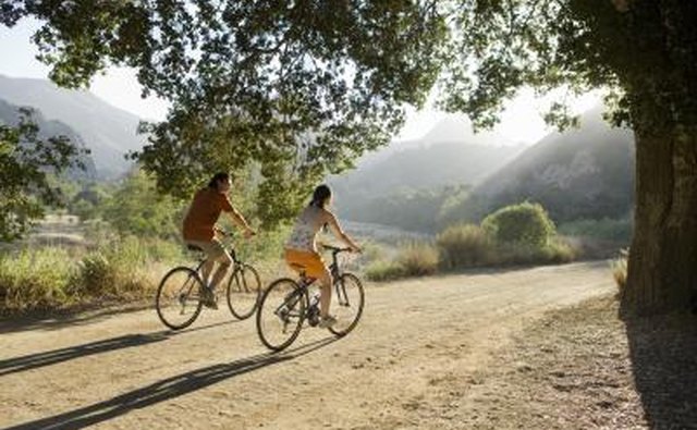Friends ridding bikes