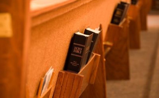 Bibles in church pew