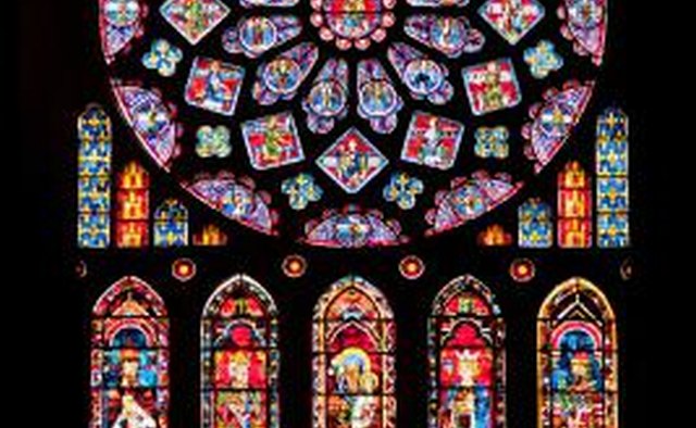In an example of the rose window design, solid walls give way to a burst of stained glass.