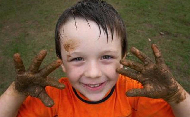 9-year-olds love to get muddy!