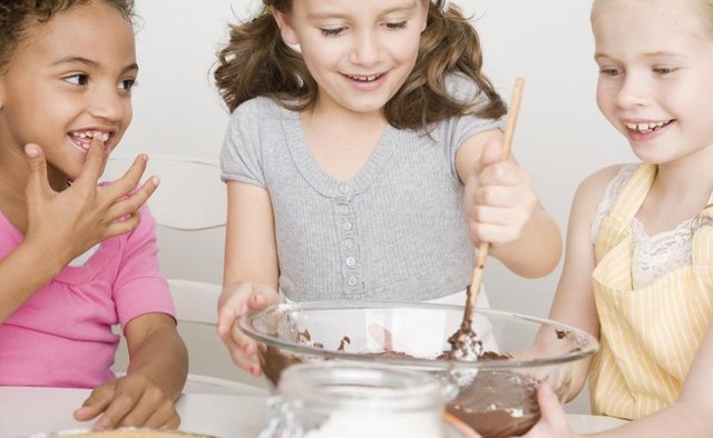 Girls baking together