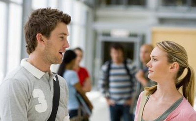 Young couple talking.
