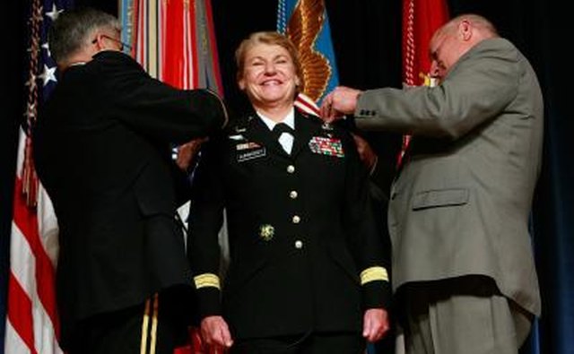 General A. Dunswoody being promoted to four-star general.