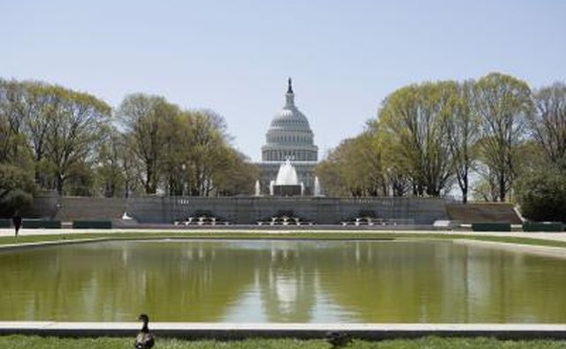 U.S. Capitol building with reflecting pool