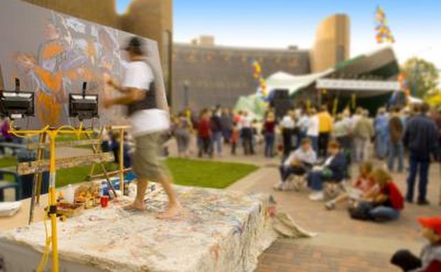 Outdoor live art performance