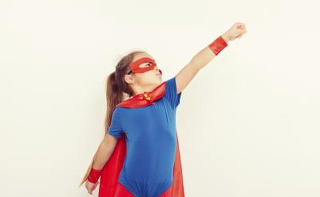 Girl in superhero costume