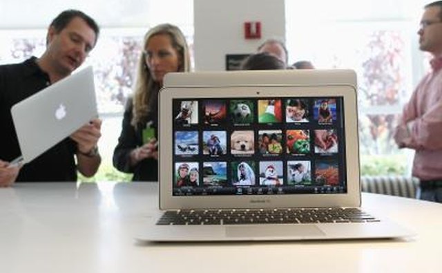 A MacBook Air on display at Apple store