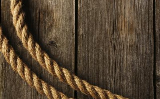 Rope on wood background