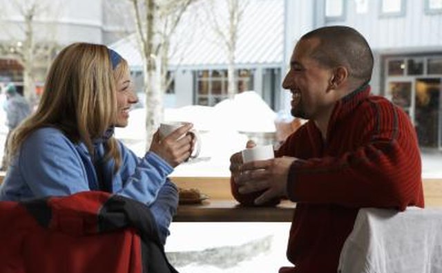 Friends talking in restaurant