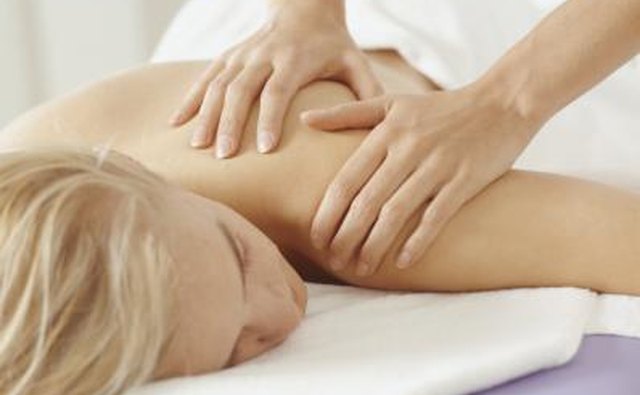 Woman gets massage