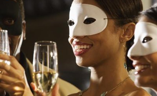 Friends at masquerade ball