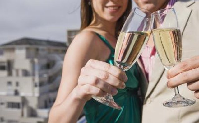Couple toasting champagne