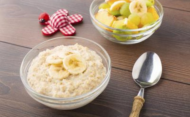 Small bowl of oat porridge.