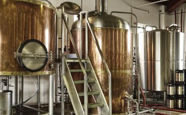 Interior of a microbrewery