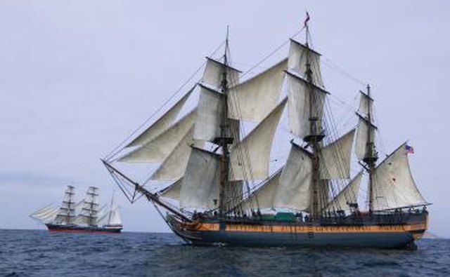 Tall ship with sails