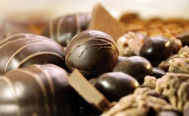 An assortment of chocolate candy.