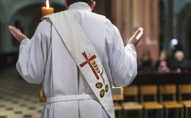 back of clergyman