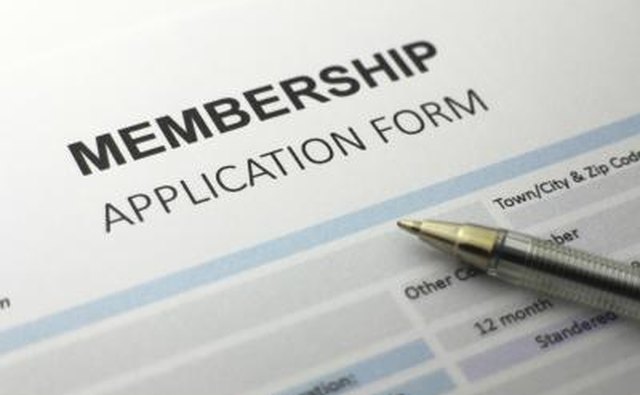 Membership application form.