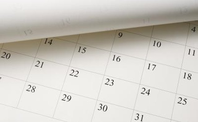 Picking a date on a calendar.